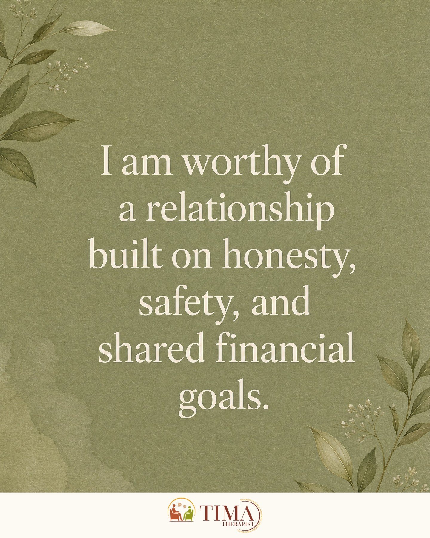 As you head into a new week, remember that your peace of mind is worth the difficult conversations. You deserve a partner who respects your shared future. #SundayAffirmation #RelationshipHealing #TIMATherapist