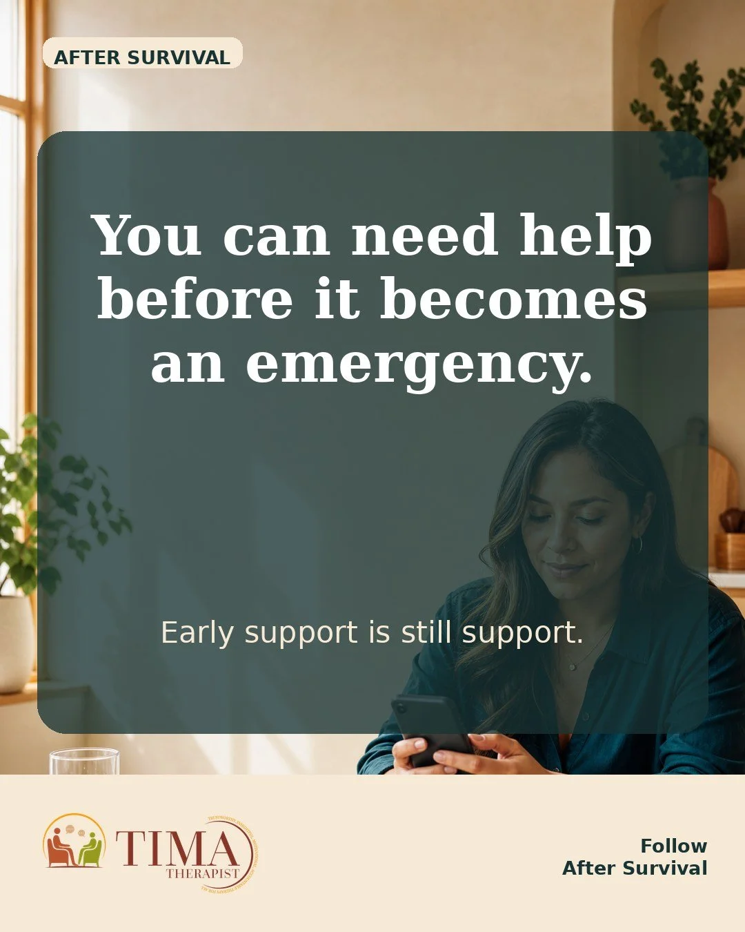You do not have to wait until your body, work, relationships, or hope are at their limit before you take your needs seriously.

Early support is not overreacting. It is care.

Follow After Survival for a gentler way to ask for support.

#AfterSurviva
