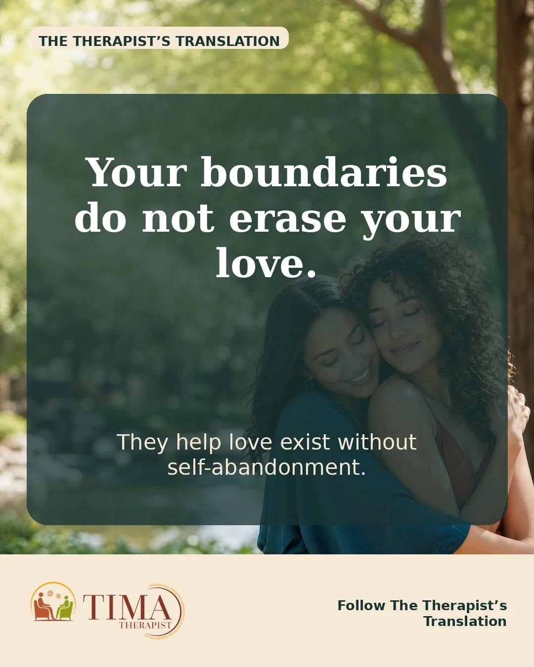 A boundary is not a withdrawal of love. It is information about what makes connection sustainable for you.

Follow The Therapist&rsquo;s Translation for patterns that make closeness complicated.

#TherapistsTranslation #HealthyBoundaries #FamilyRelat