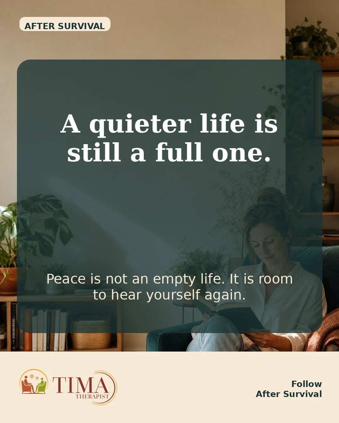 If chaos once made you feel necessary, peace can look empty at first.

Give yourself time to discover what fills a life when urgency is no longer in charge.

Follow After Survival for permission to choose peace.

#AfterSurvival #QuietLife #SelfTrust 