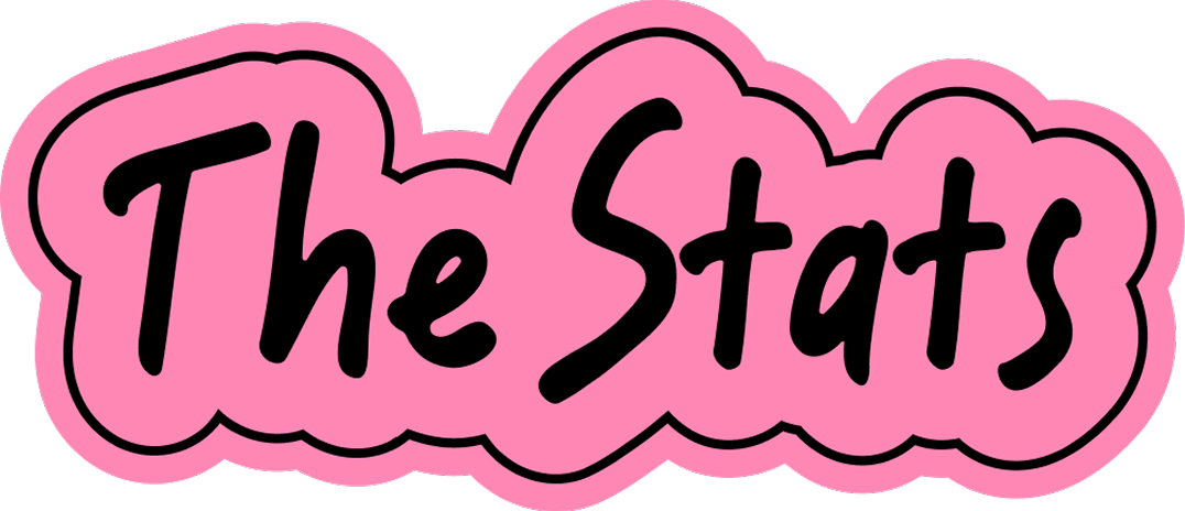 Pink cloud-shaped logo with black text reading 'The Stats'.