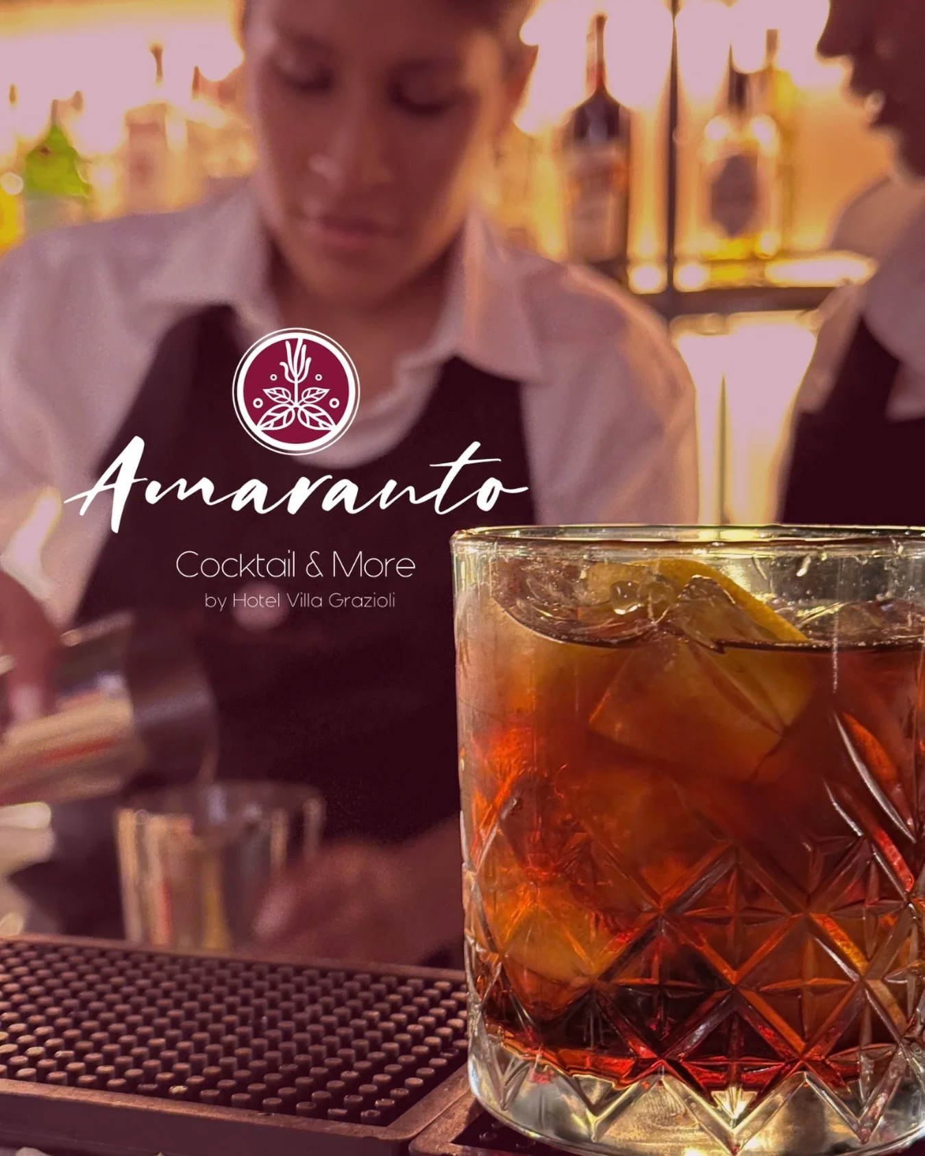 🥃Evenings at Amaranto.
Signature cocktails, refined atmosphere, and attention to every detail.

Reserve your table or take a seat at the bar.

#amarantorome
☎+39 06 8416587
📧amaranto@villagrazioli.it
🌐www.amarantobar.it
