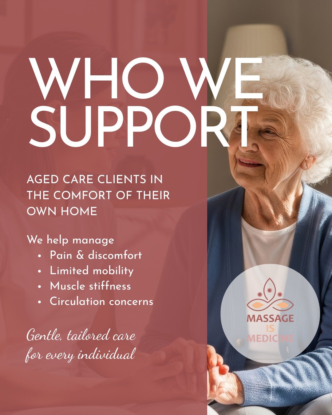 We work alongside individuals experiencing things like discomfort, reduced mobility, or general stiffness, helping them feel more at ease in their body day-to-day.

Every session is gentle, tailored, and adapted to what each person needs.

If you or 