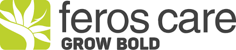 Feros Care logo with a green tree icon and the text 'feros care GROW BOLD'.