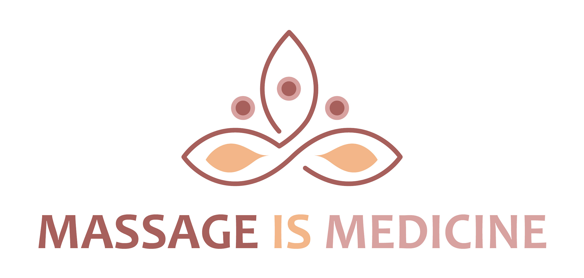 A logo with stylized leaves and circles, and the text 'Massage is Medicine'.