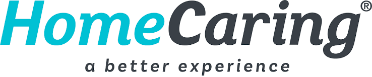 Logo of Home Caring with the tagline 'a better experience'.