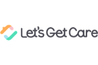 Logo with a colorful hand reaching toward a checkmark, followed by the text 'Let's Get Care'.