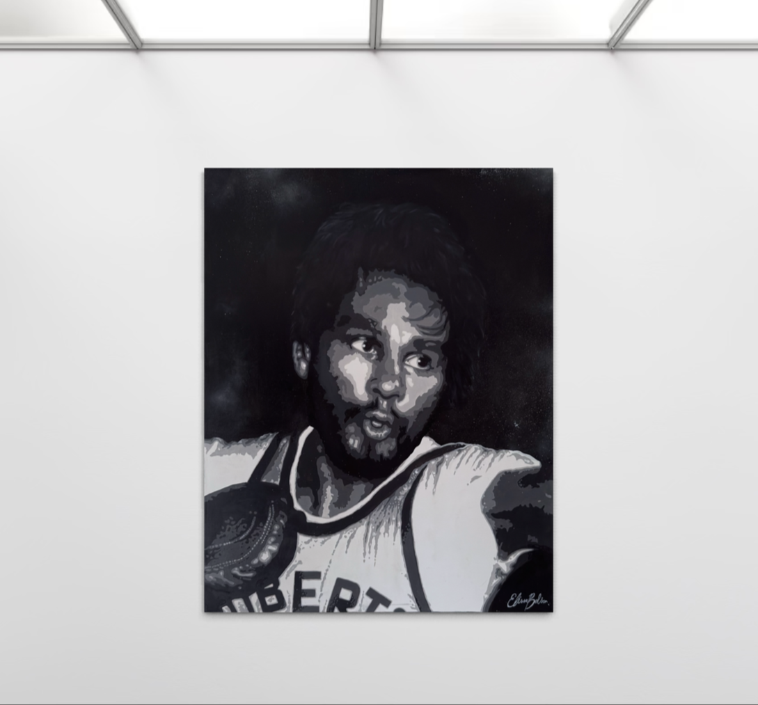 Roberto Duran Four Kings of Boxing original portrait painting by UK artist Elissa Belson — oil on canvas for sale