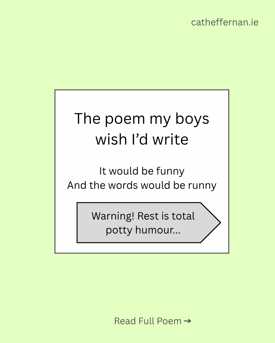 The poem my boys wish I’d write