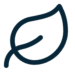 Line drawing of a leaf with a curved vein pattern.