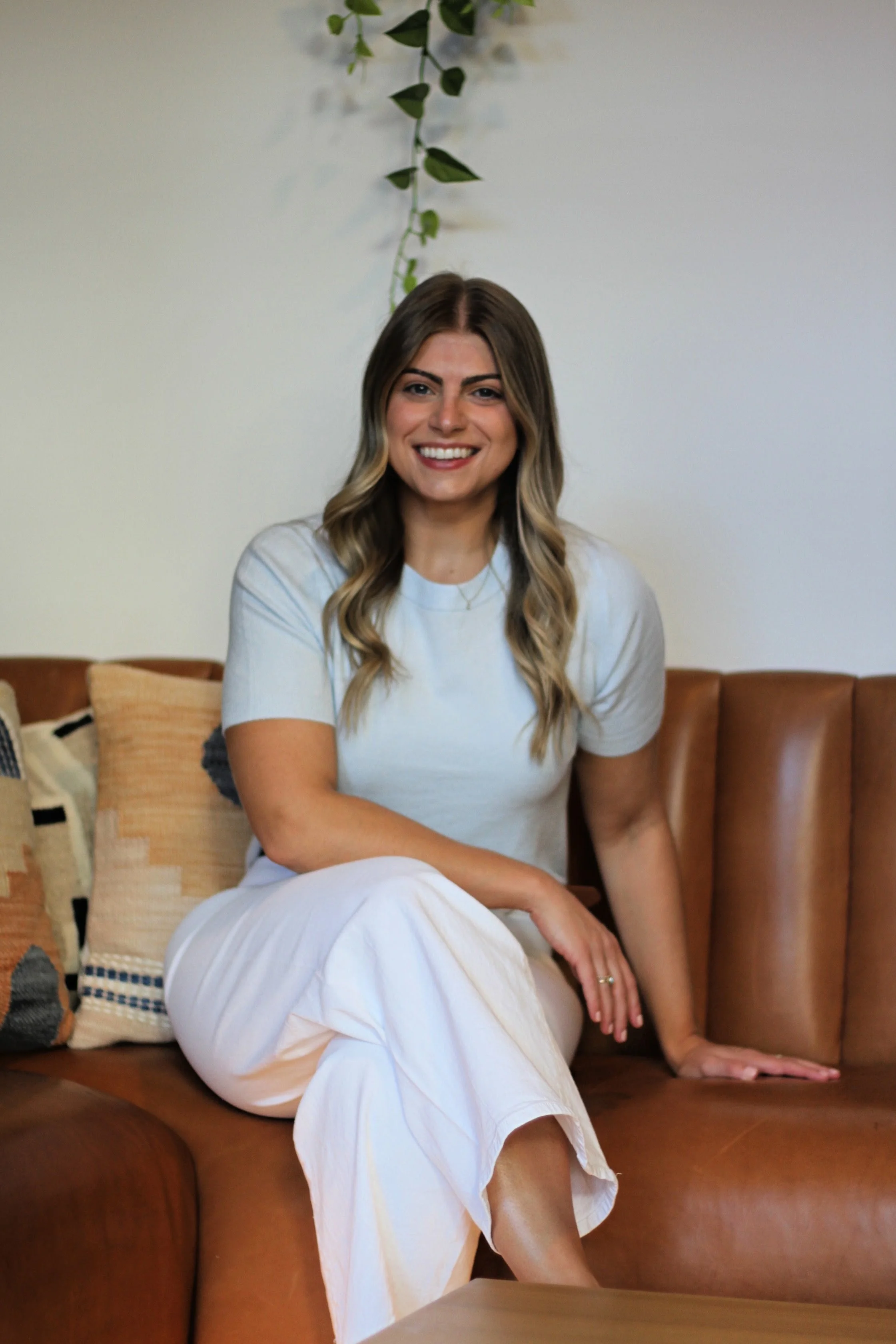 relatable therapist sitting empathetic and kind