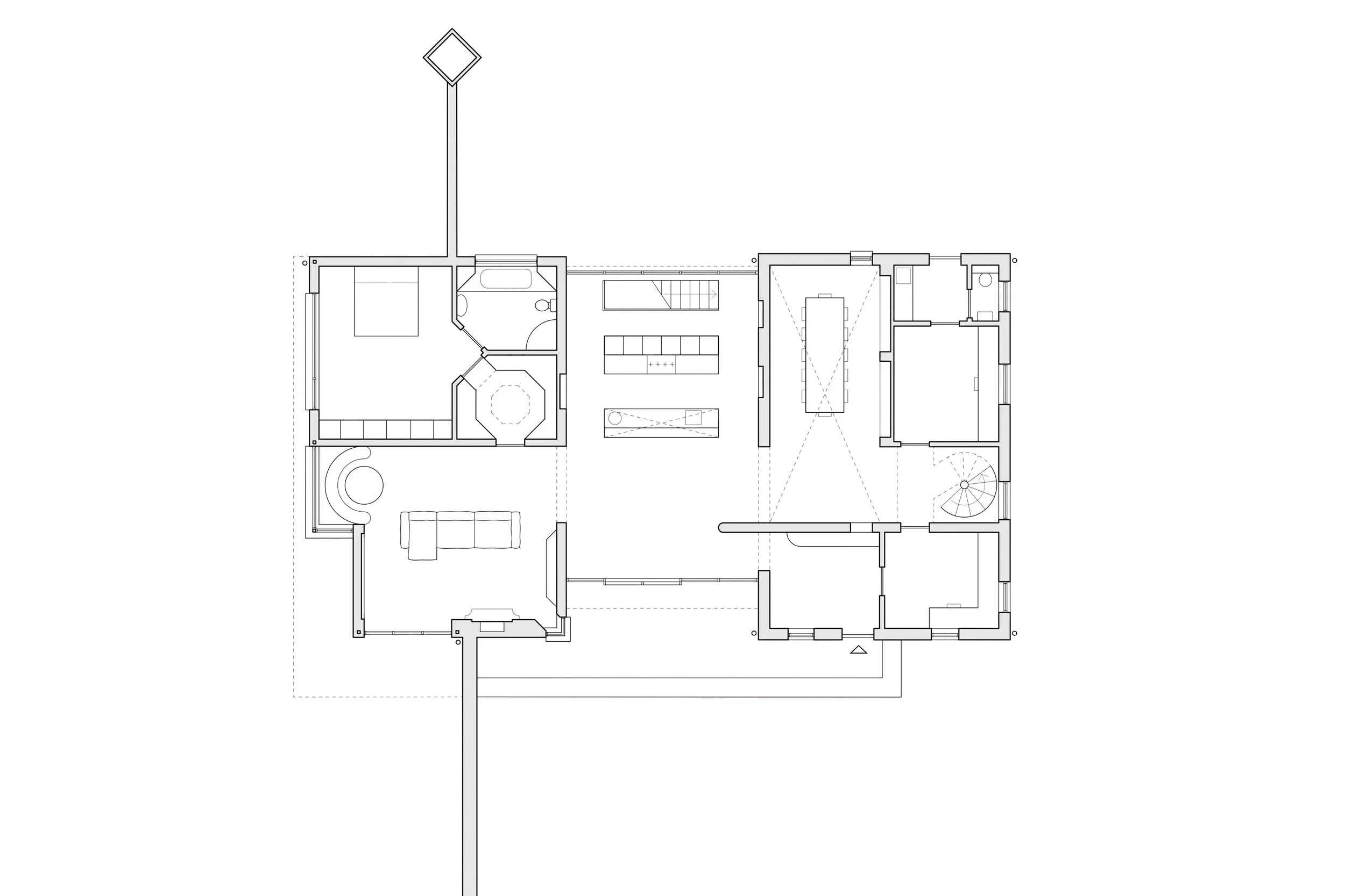 Cunelands House — ground floor plan after refurbishment