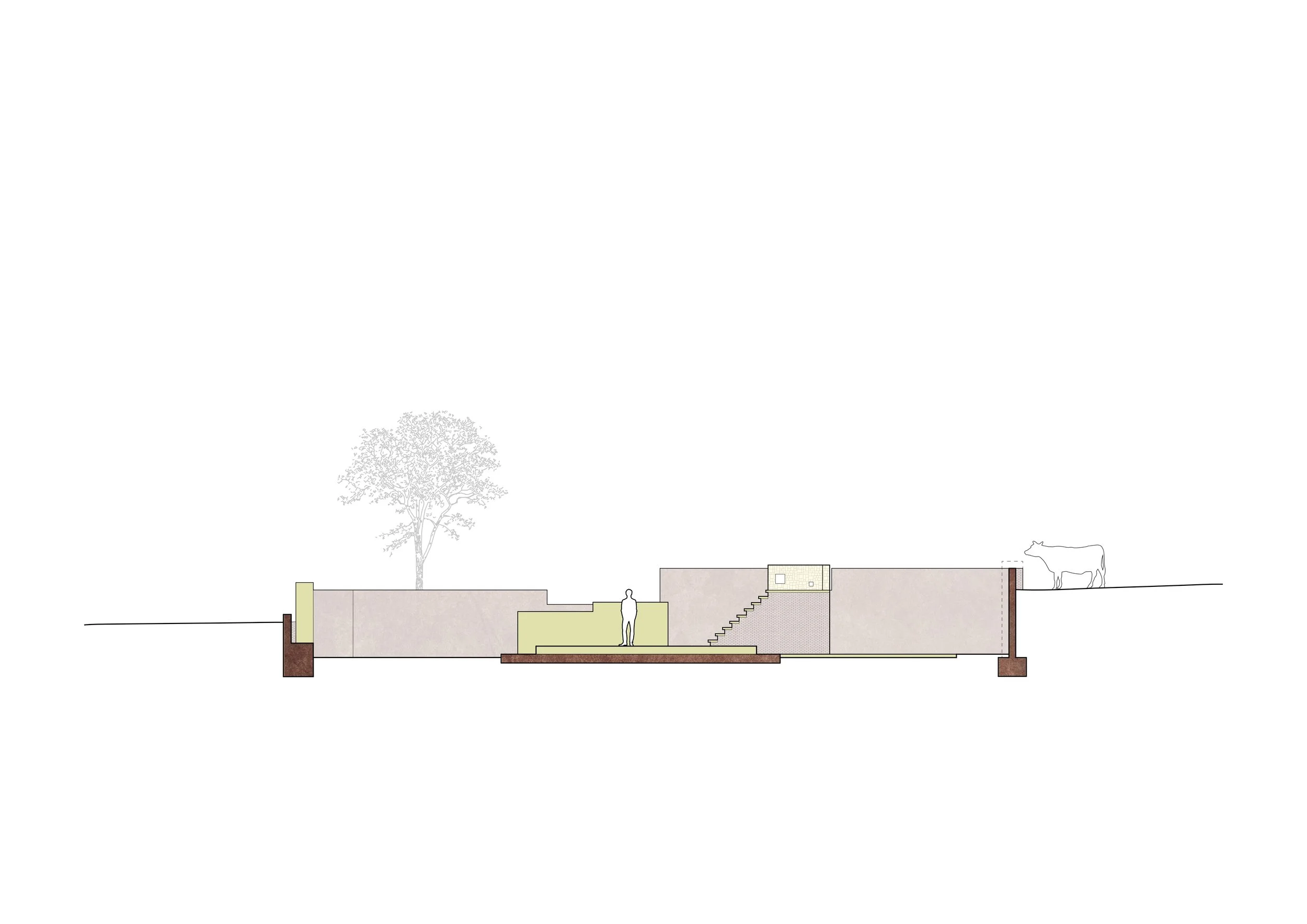 School House — long section through garden