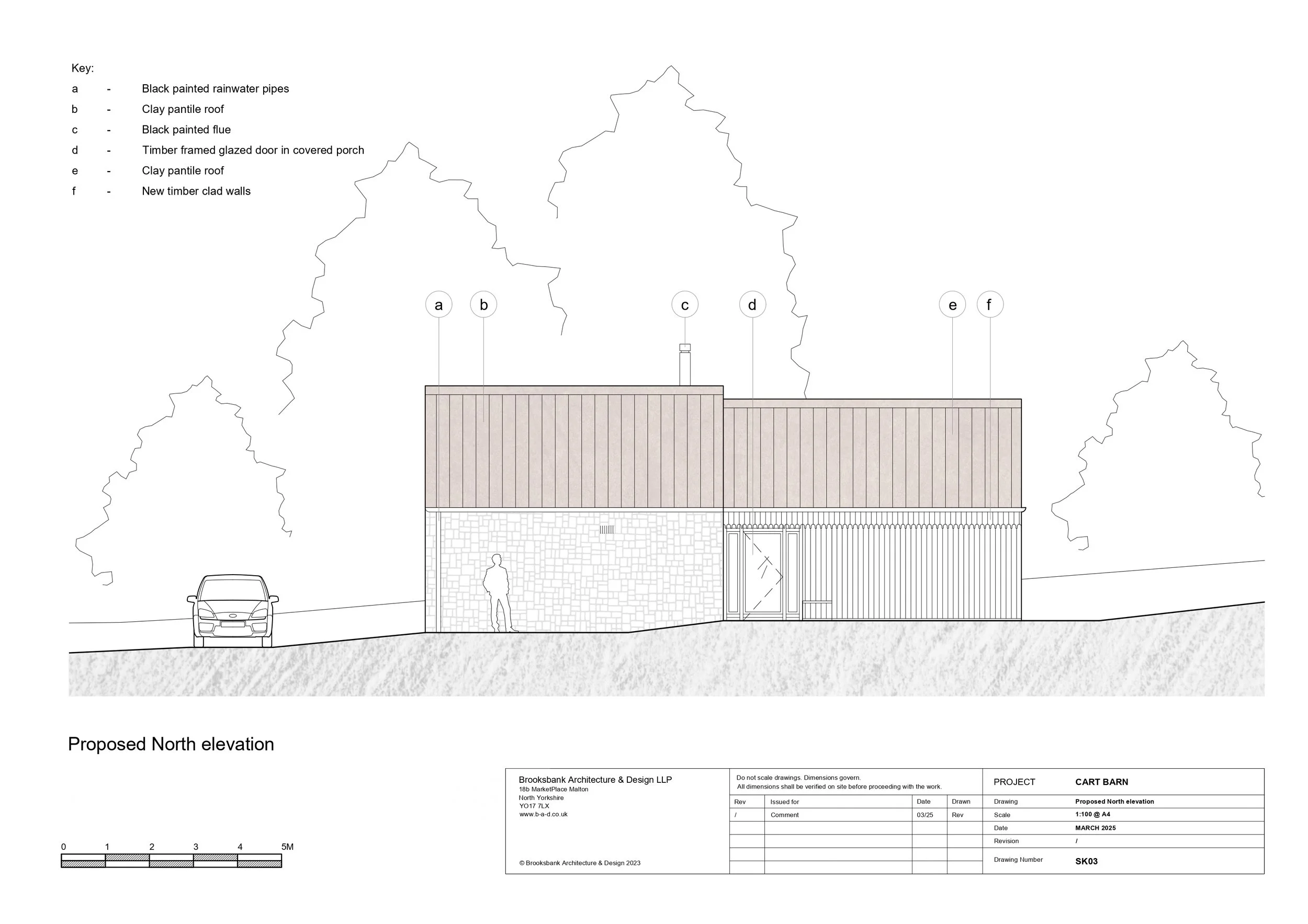 Cart Barn - proposed timber extension to listed stone building
