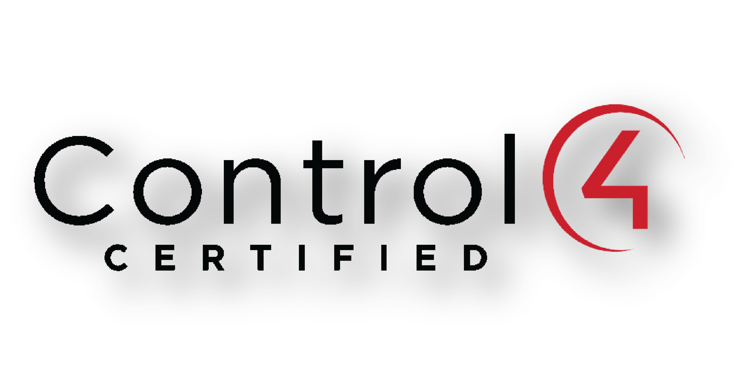 Control 4 Certified logo with black and red text and design elements.