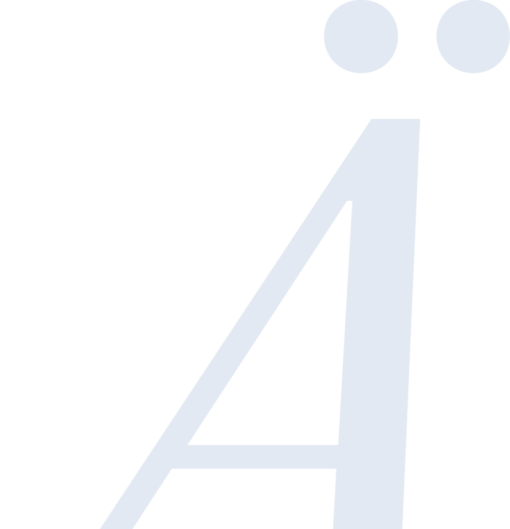 Buchstabe Ä in hellblau