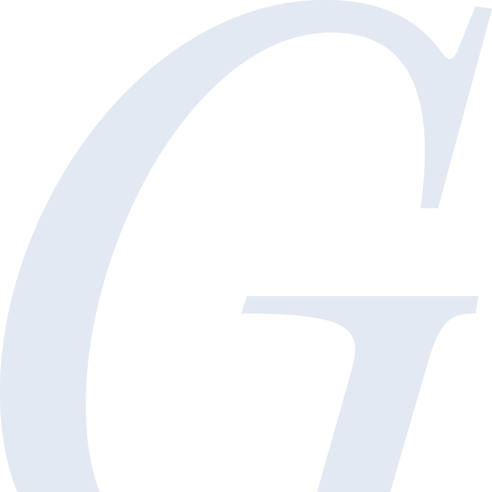 Buchstabe G in hellblau