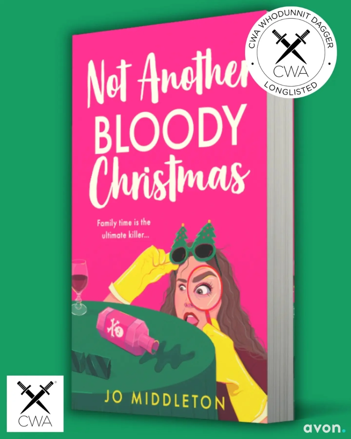 I am OVER THE MOON that Not Another Bloody Christmas has been long listed for a @crimewritersassoc dagger!! 🗡️🗡️🗡️ 

It's such a thrill and an honour - my book, look! In amongst all those other proper grown up authors!! 

 ☺️☺️☺️