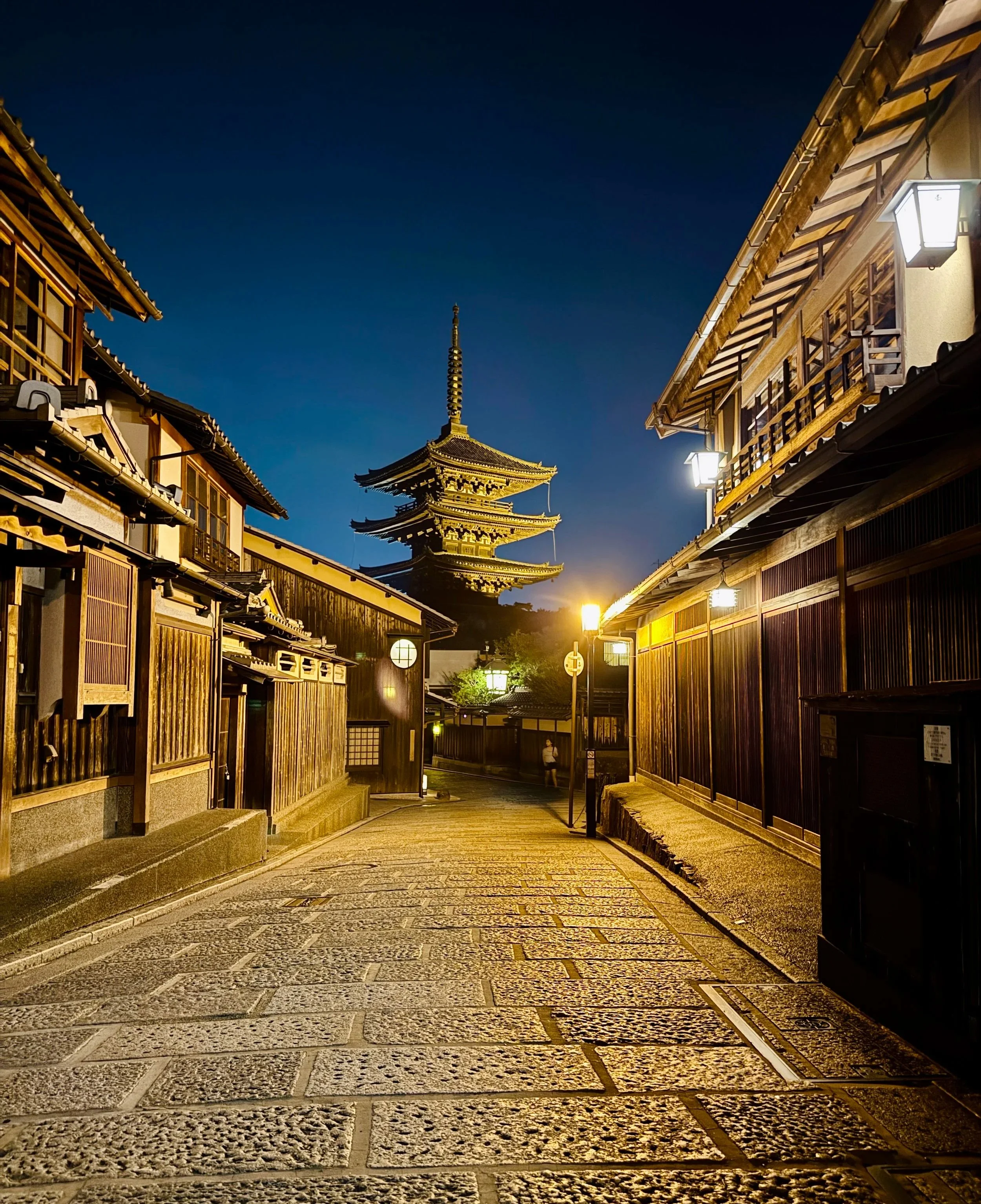 Yasaka Pagoda and the historic district in Kyoto.