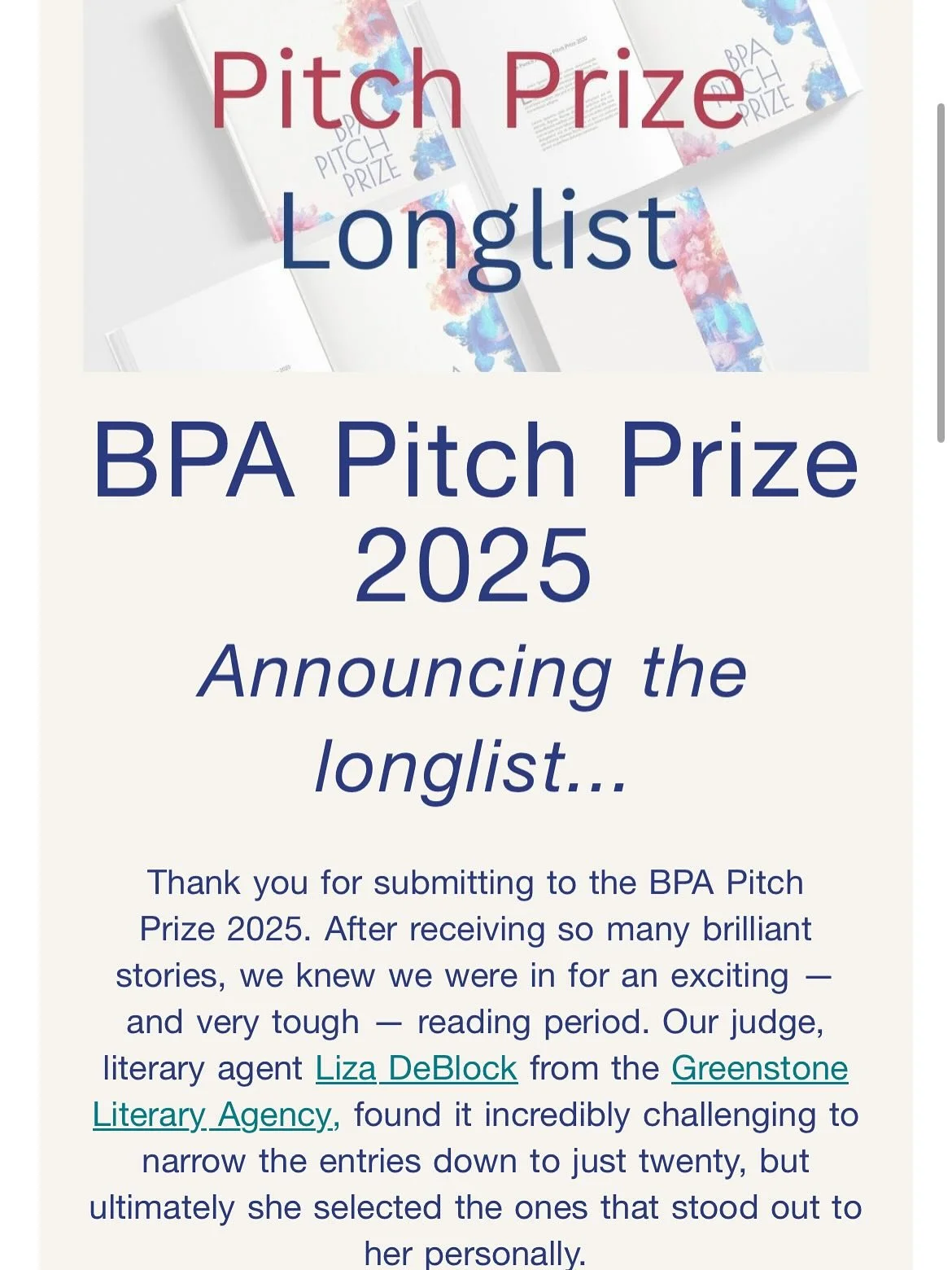 Grateful and proud to share that my debut novel, Born Blessed and Bound, has been chosen for the @bluepencilagency Pitch Prize 2025 Longlist! ✨✨ thank you @lizathelitagent for picking Born Blessed and Bound 🙌

Huge congratulations to all those selec