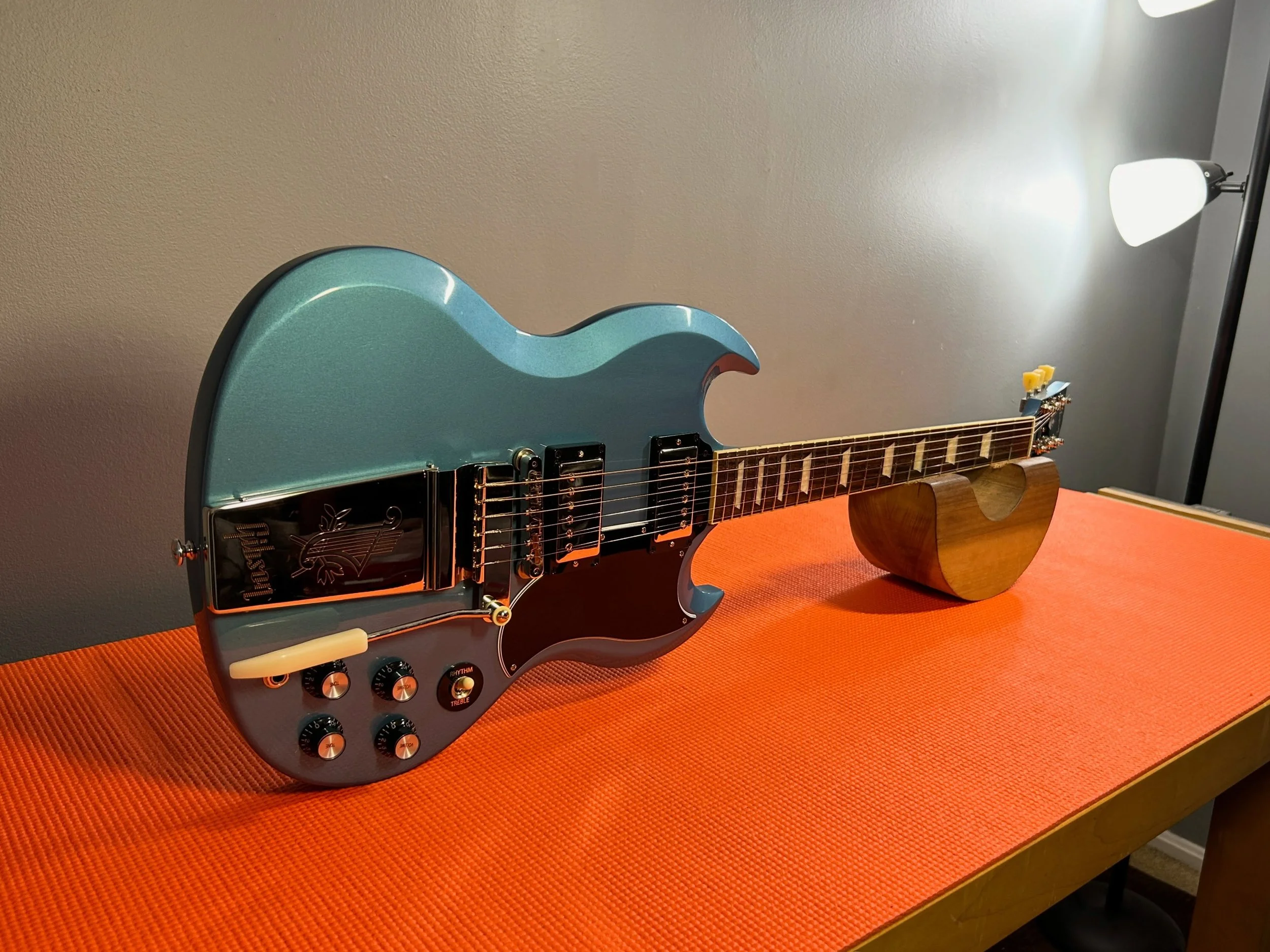 A beautiful pelham blue SG. Link to full setup video on my bio!