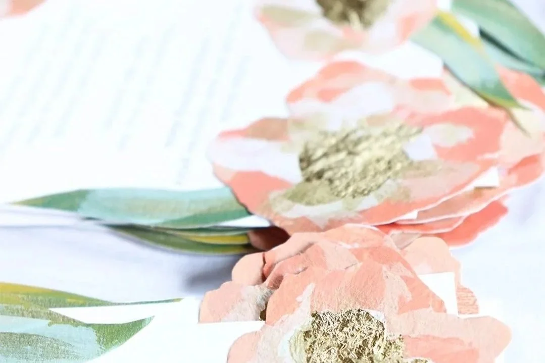 bespoke wedding invitation hand-painted flower