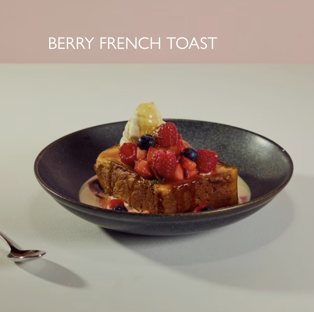9.25
Thick cut french toast, fresh strawberry salsa, raspberries & blueberries, Madagascan vanilla gelato. 629 kcal