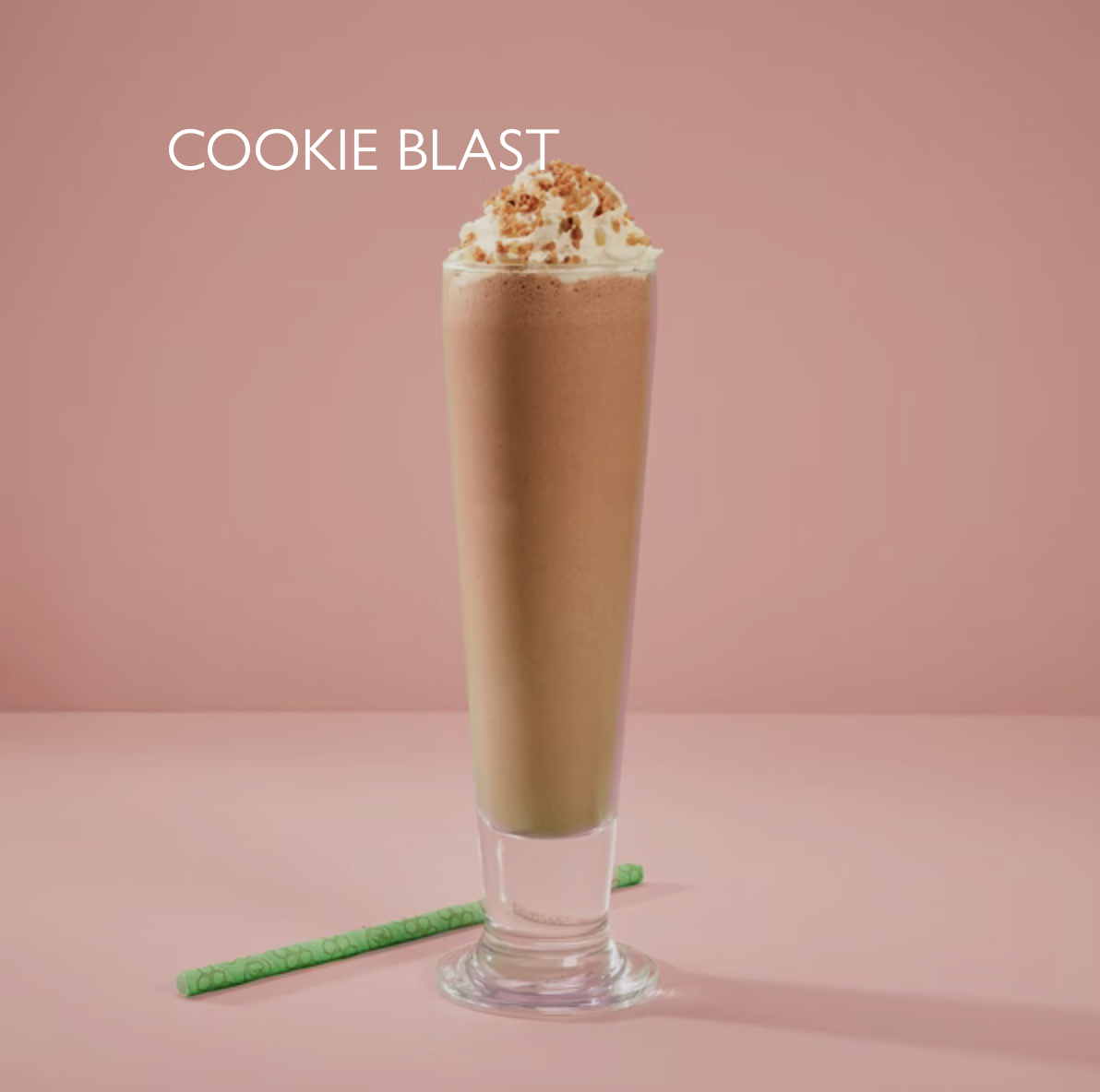 COOKIE BLAST 6.50
Cookies and cream gelato, oreos, milk chocolate, Oreo crumb. 690 kcal