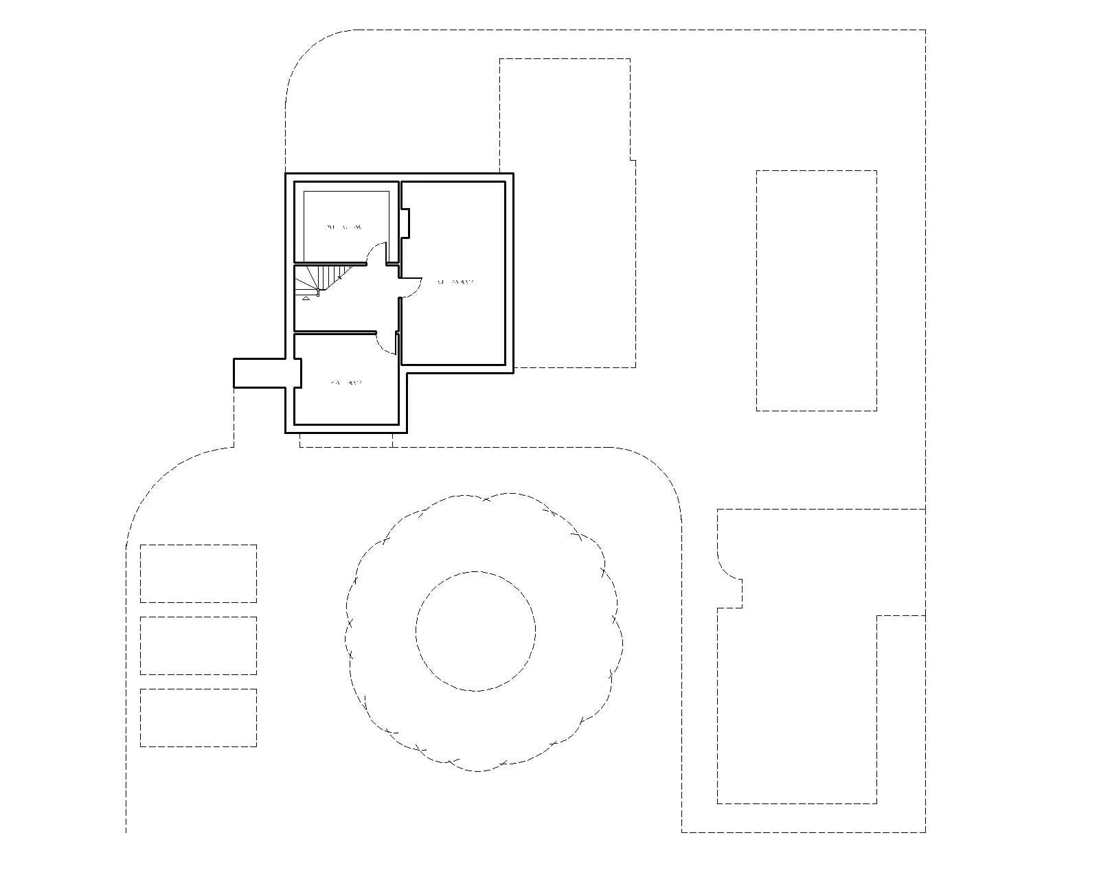 Architectural design sketch for a wine cellar, home gym and plant room in the basement.