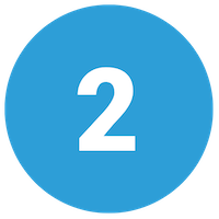 Blue circular badge with the number 2 in white.
