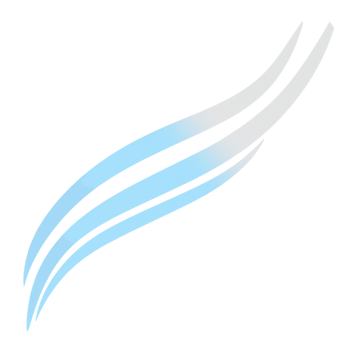 Abstract graphic with three curved metallic silver lines and a purple rectangle in the lower right corner.