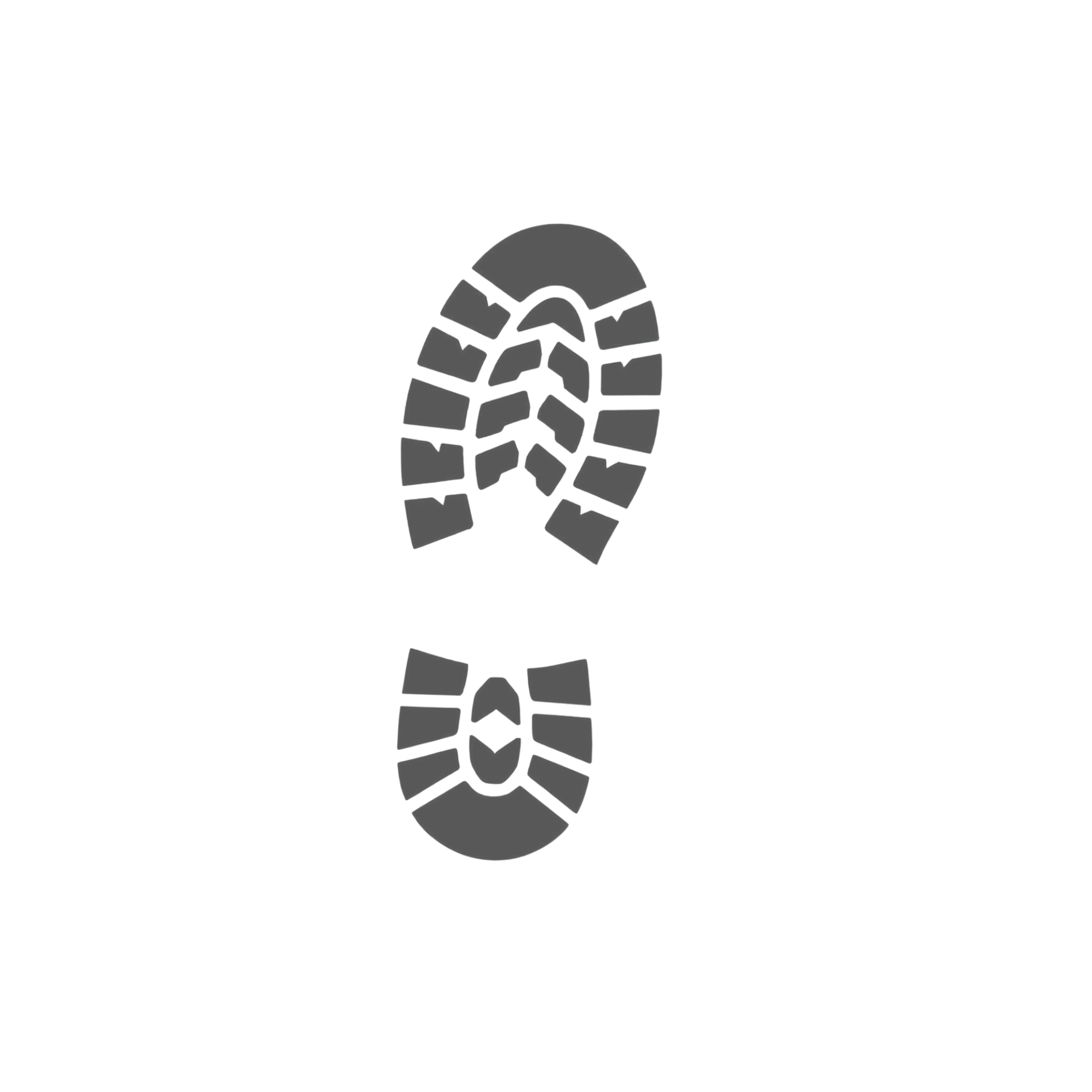 Outline of a pair of shoe soles on a black background.