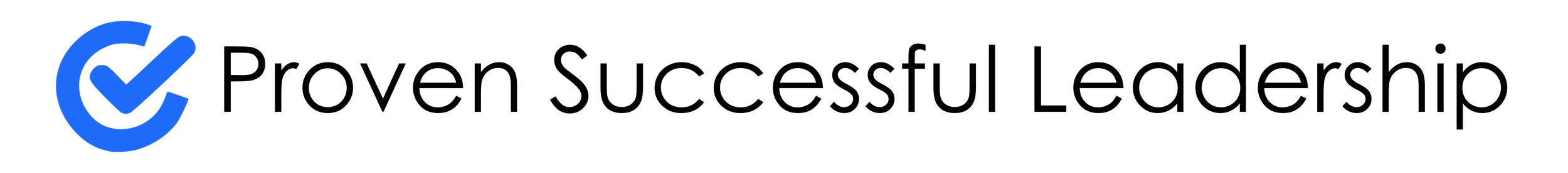 A blue checkmark logo with the text "Proven Successful Leadership"