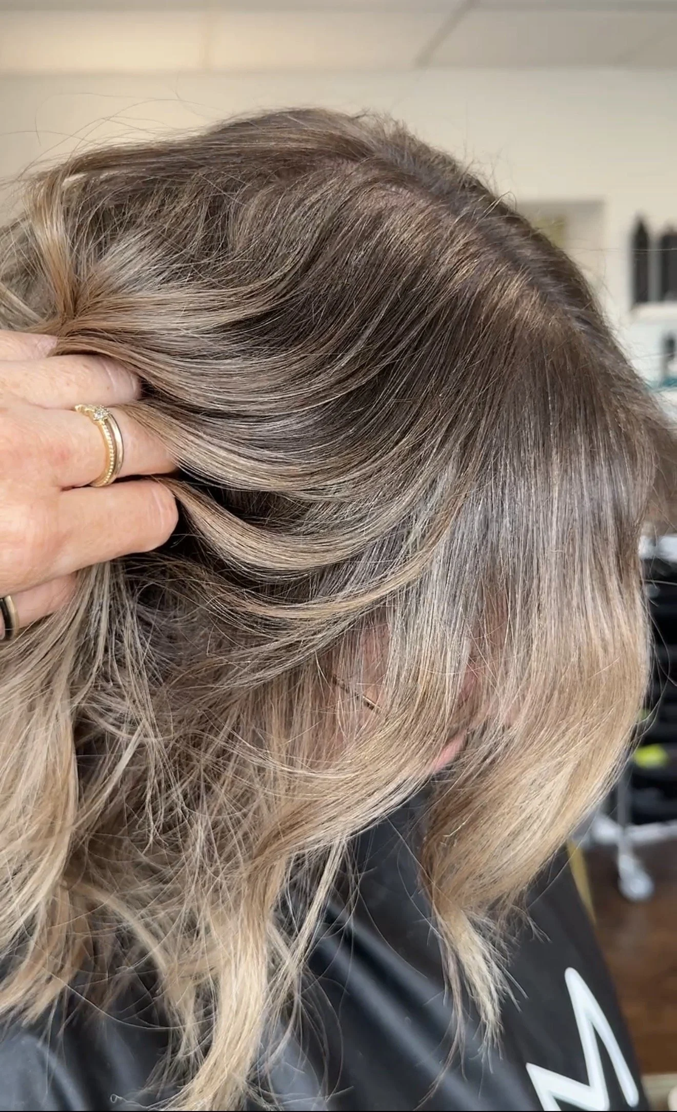Before and after grey blending transformation at Inkberrow salon near Worcester