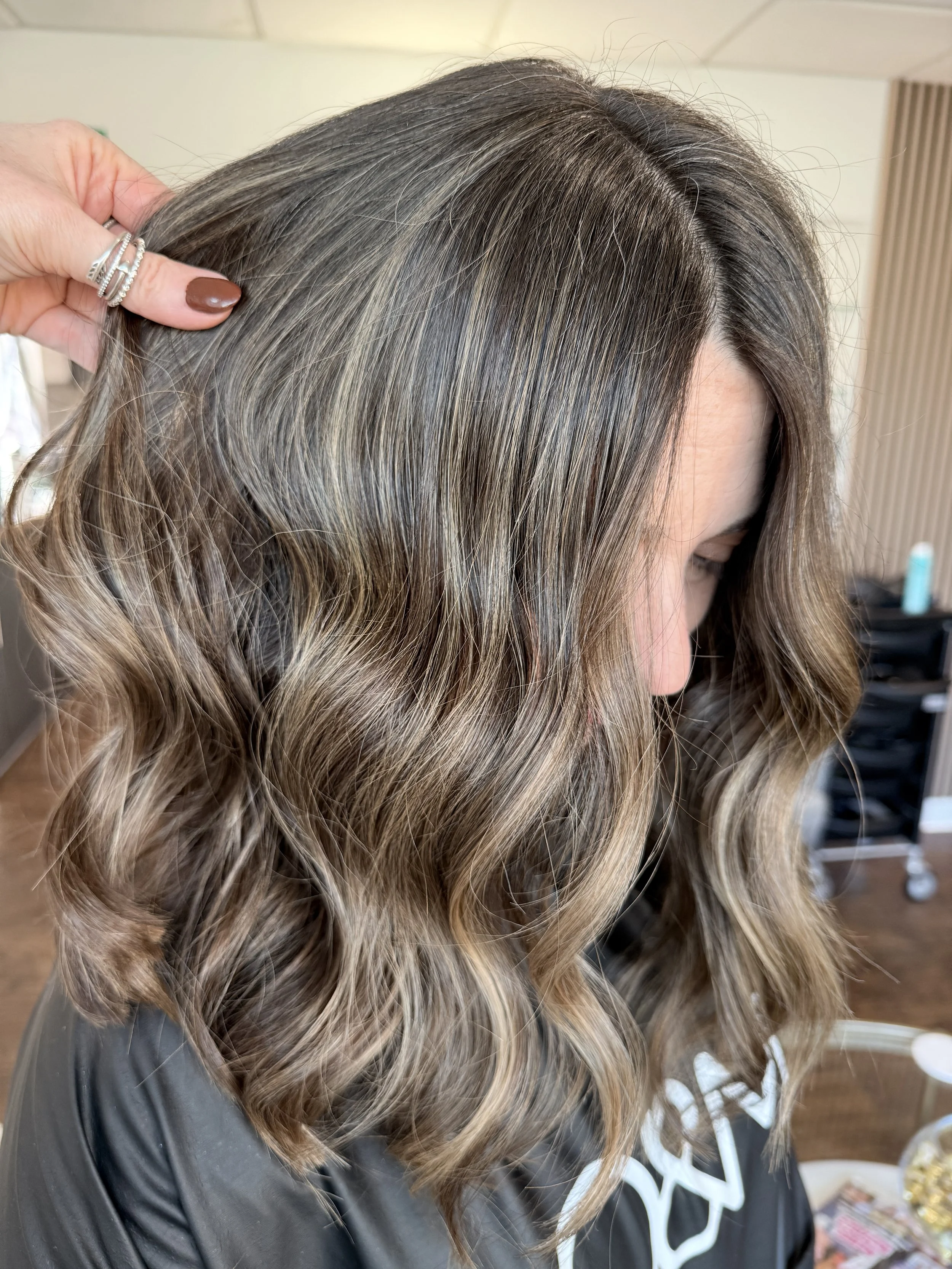 Grey blending hair specialist in Worcestershire working with natural greys for a softer finish