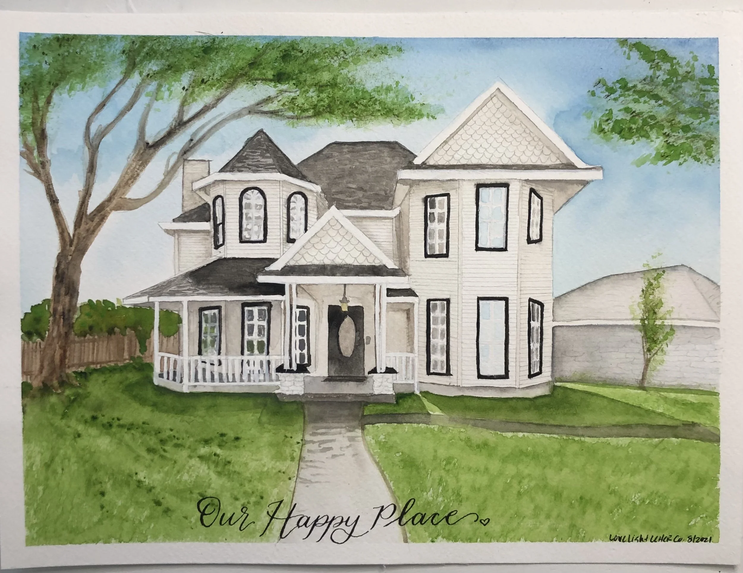 Custom Watercolor House Portrait