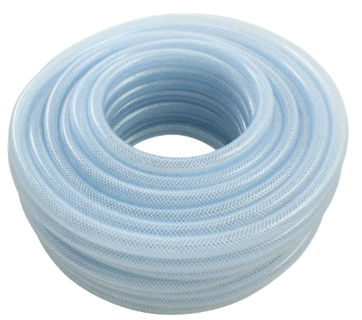 Coiled blue flexible hose or tubing.