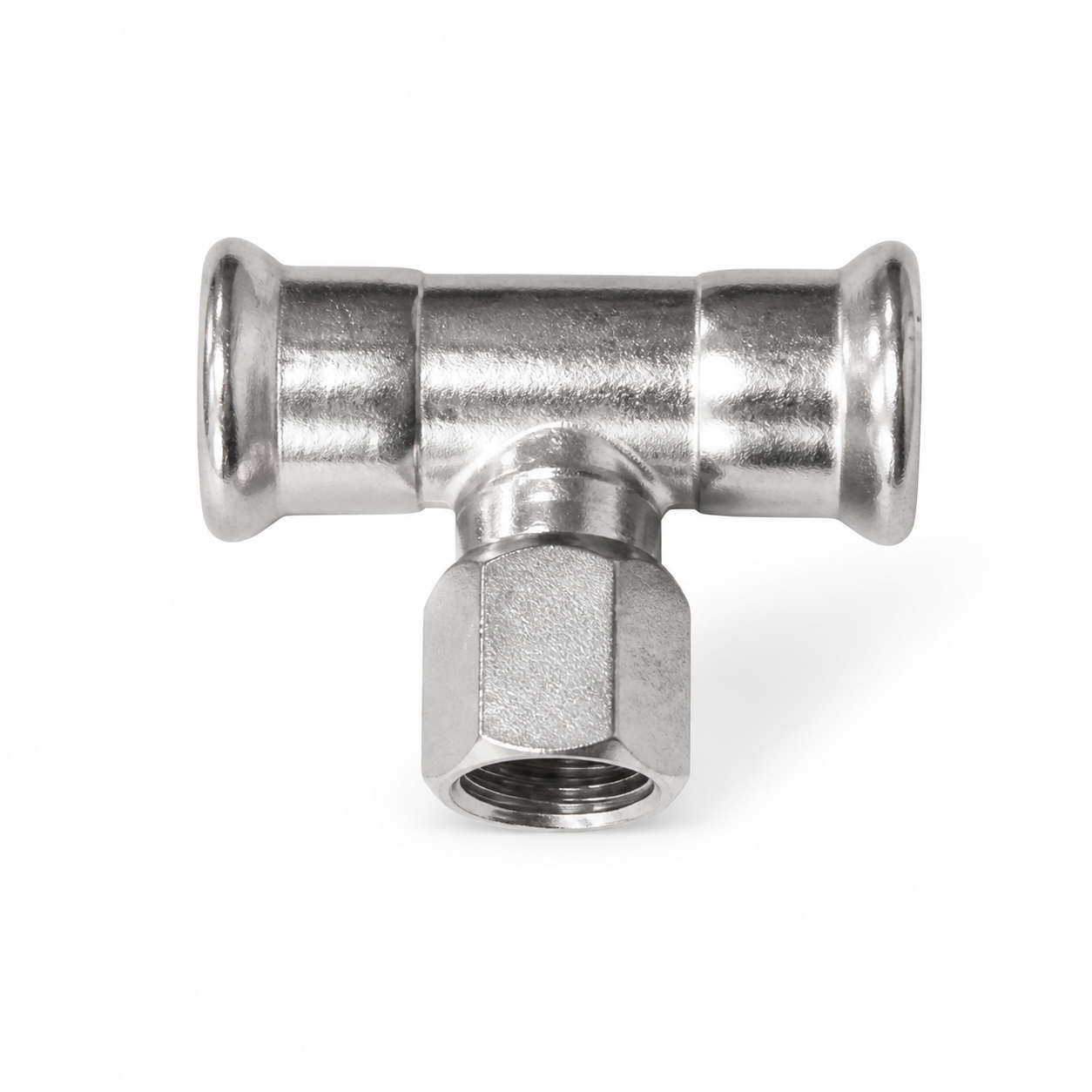 BSP Female Reducing Tee - 316 Stainless Press Fit Fitting