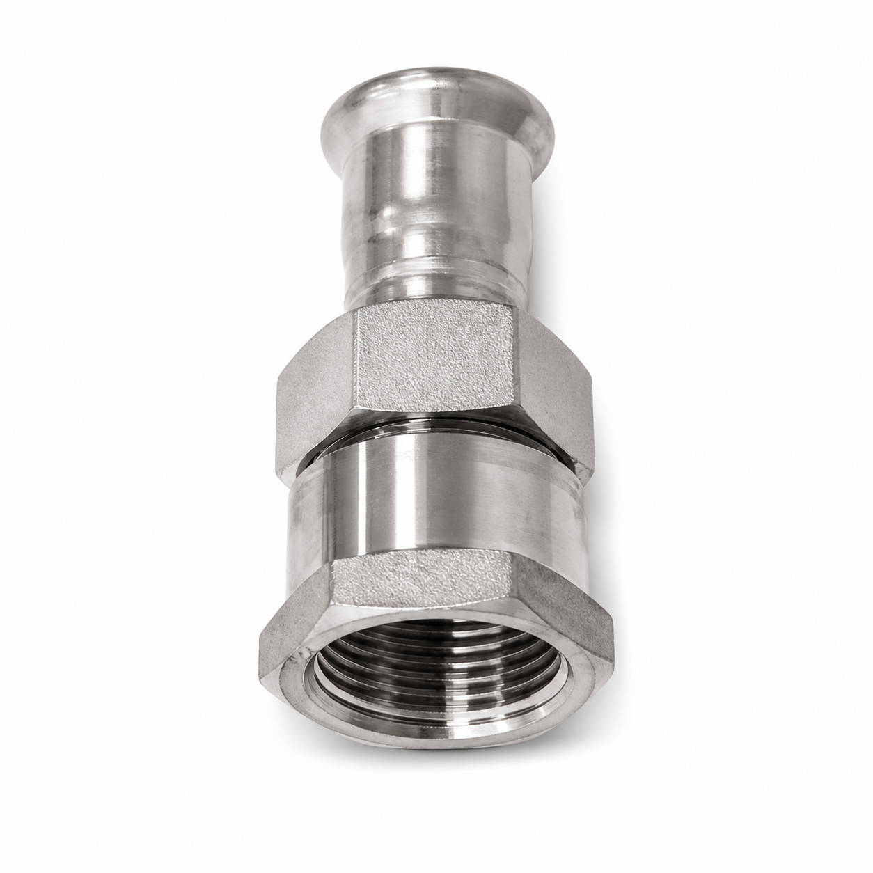 Female BSP Union Adaptor - 316 Stainless Press Fit Fitting