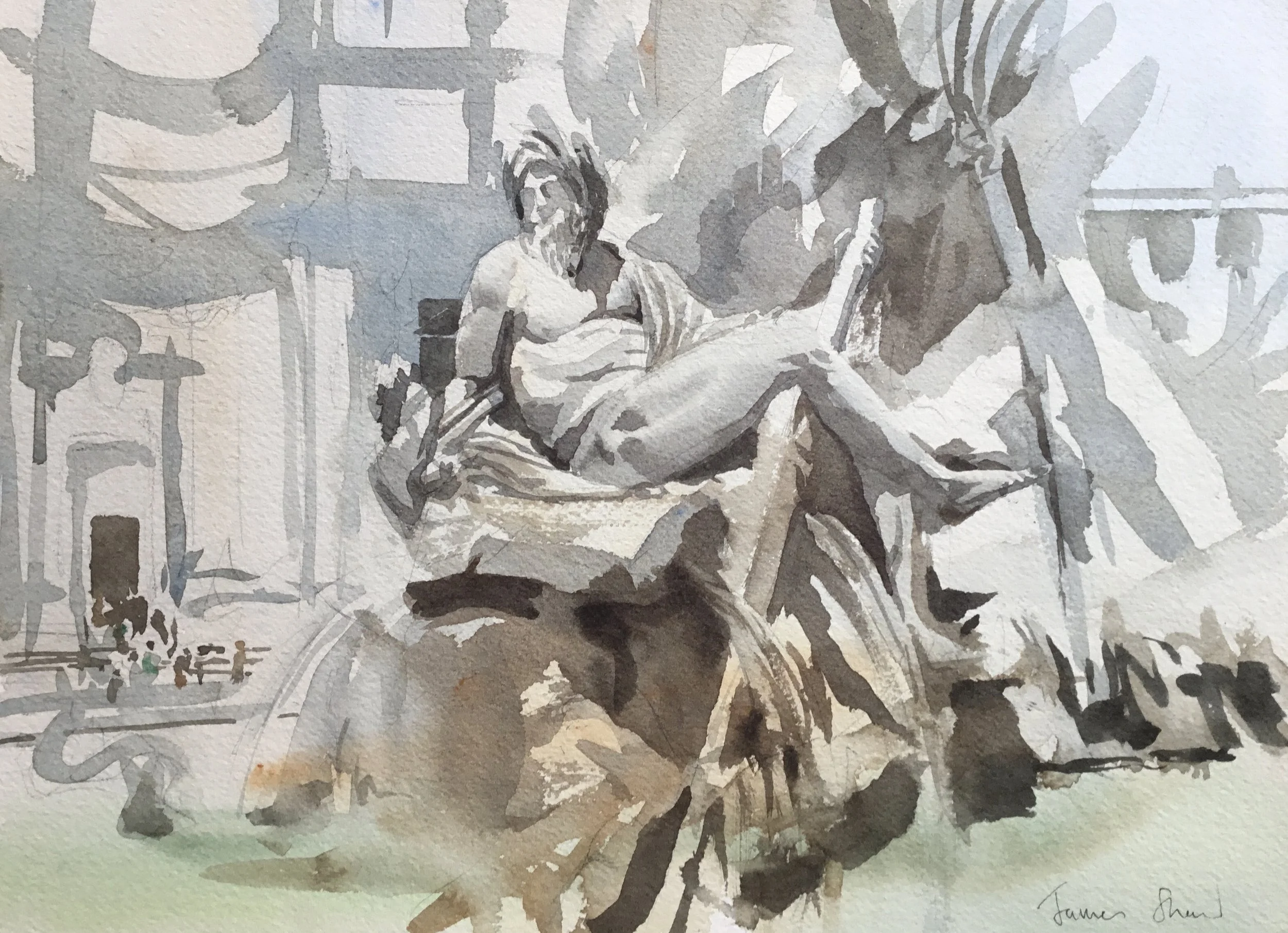 River god in the Piazza Navona, Rome