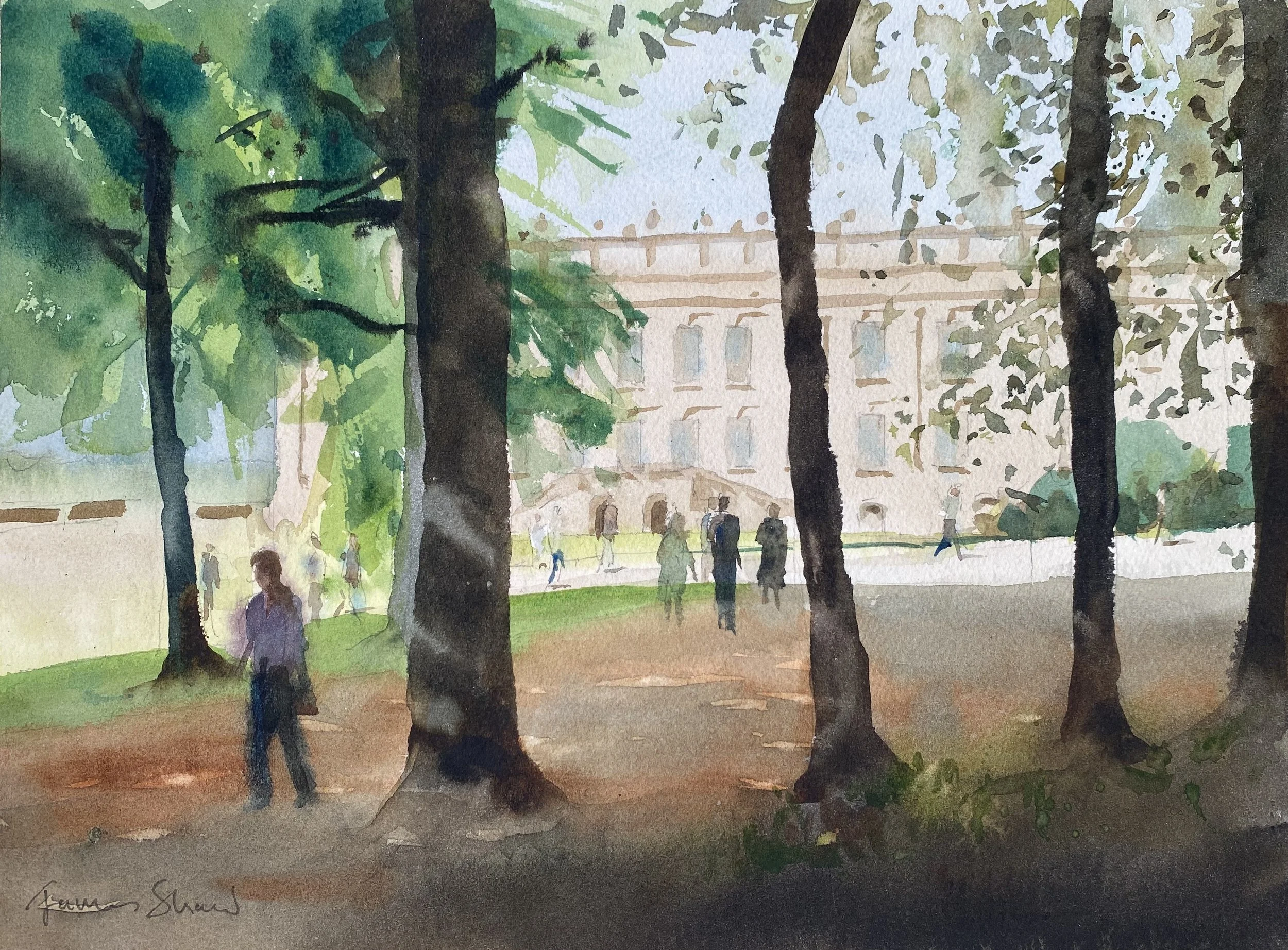 Chatsworth through the trees