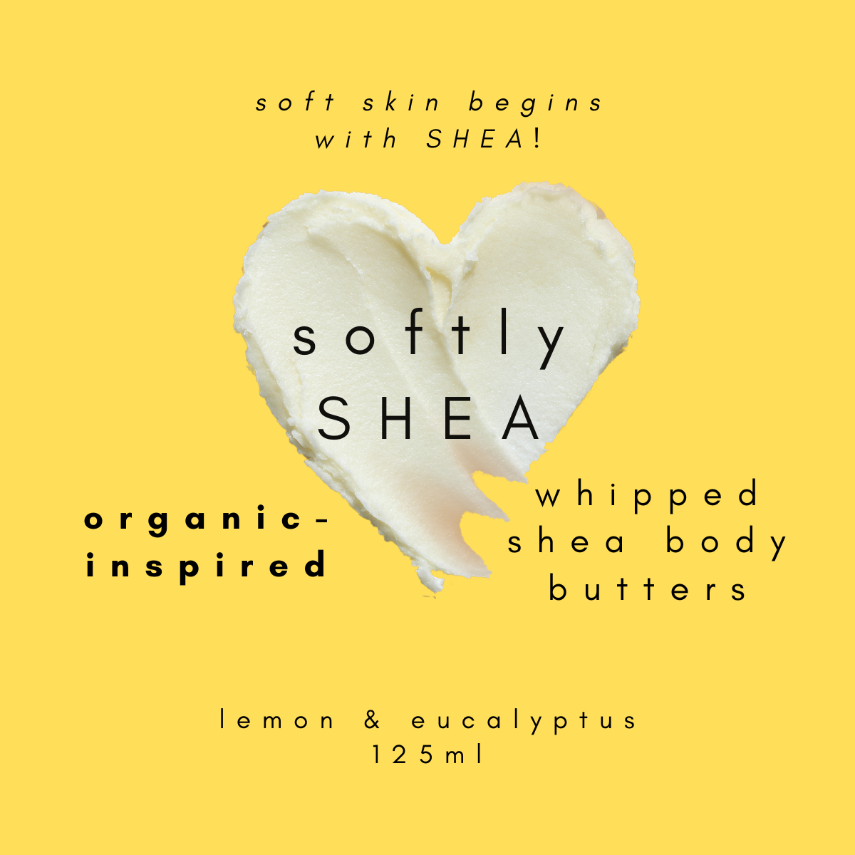 lemon & eucalyptus organic whipped shea body butter (125ml)