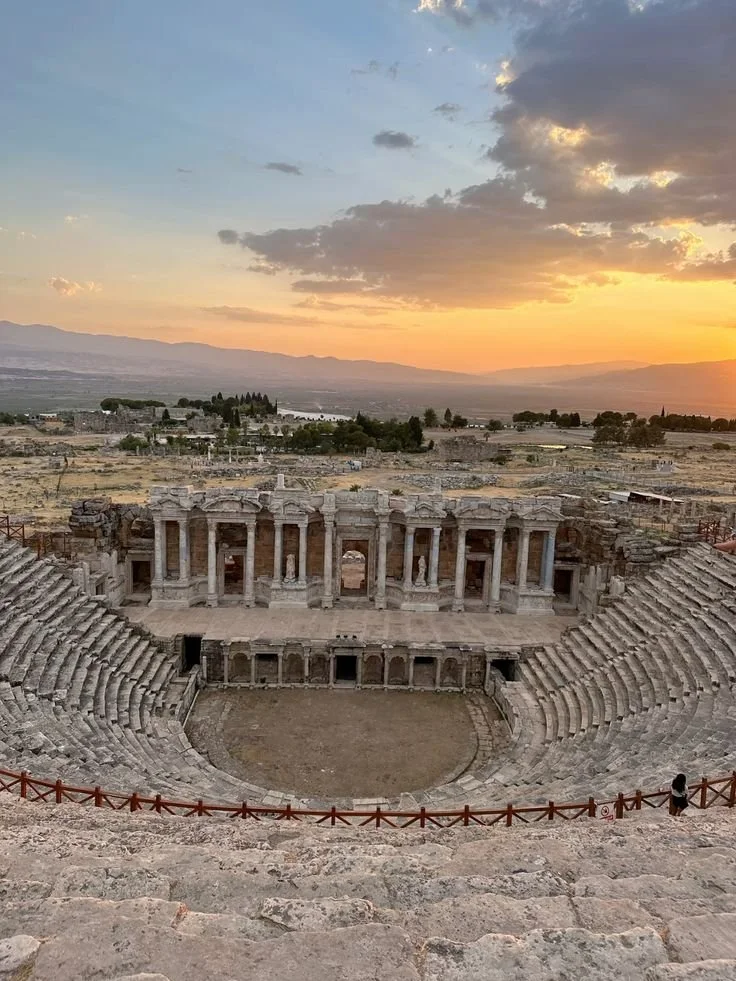 The Ancient Theatre of Halicarnassus in Bodrum overlooking the Aegean Sea, featuring remarkably preserved stone seating and one of Turkey’s most iconic ancient landmarks.
