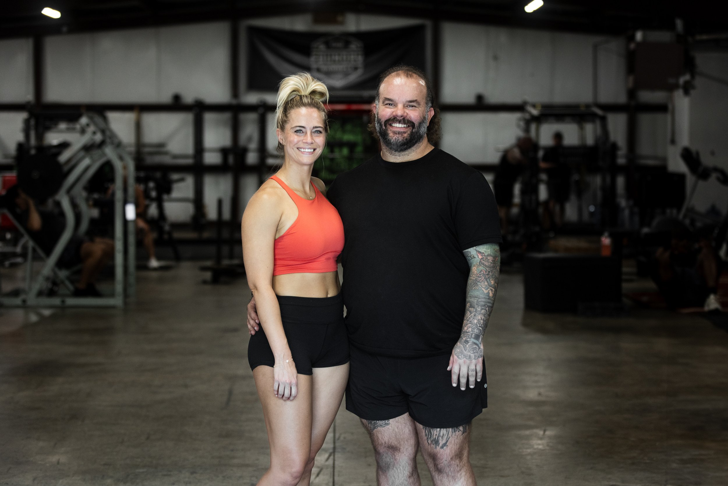 Coach Skyler and Carrie during personal training at The Foundry Barbell in Greenville, NC