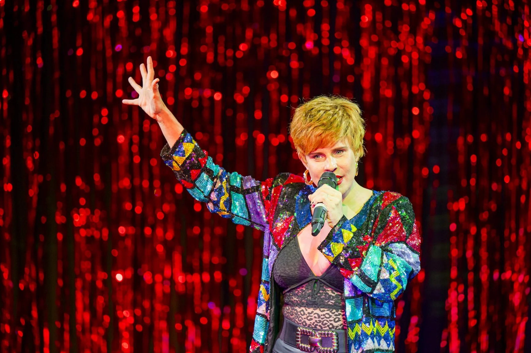 Charity Shop Sue on stage