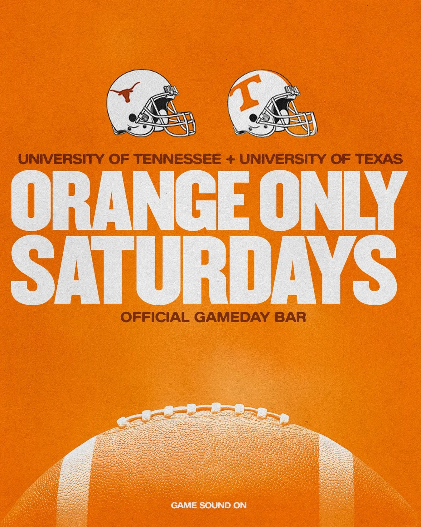 Every Saturday is Orange Saturday at Famous Friends! Starting this Saturday, University of Texas and University of Tennessee games will be shown with the sound on.