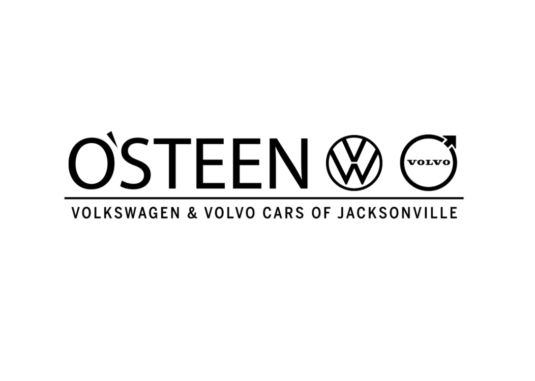 O'Steen Volkswagen and Volvo Cars of Jacksonville logo in black on white background.