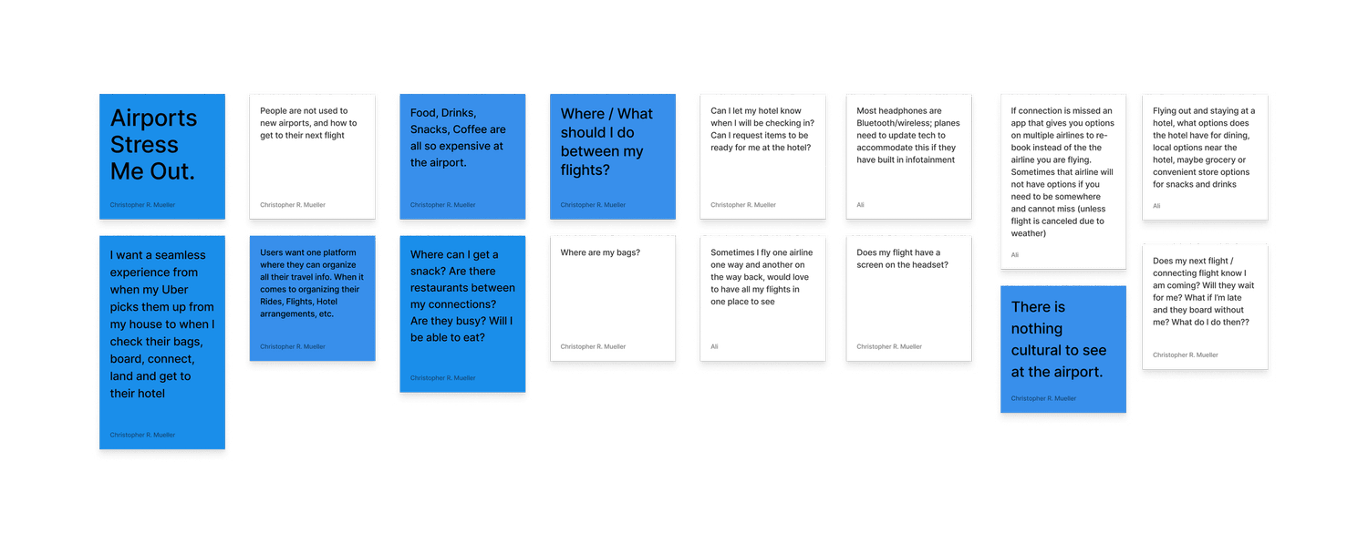 Affinity mapping of interview insights