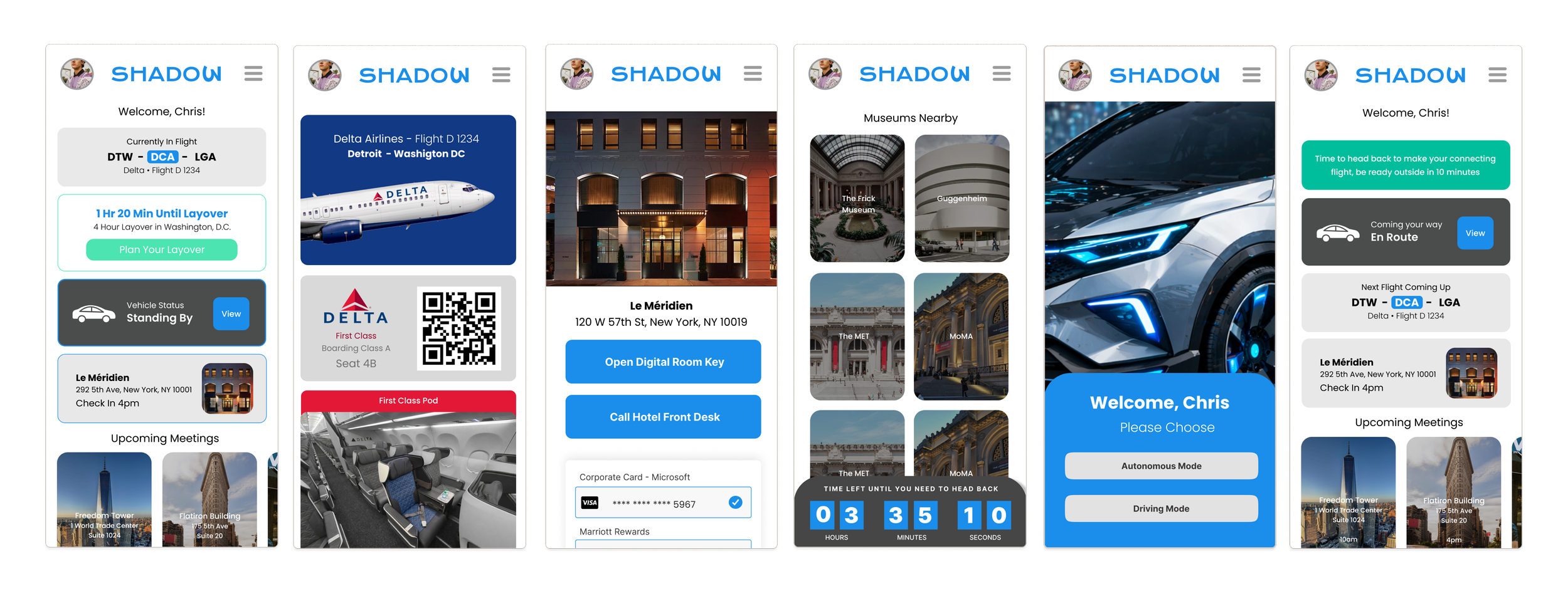 Companion app — onboarding and pre-trip screens