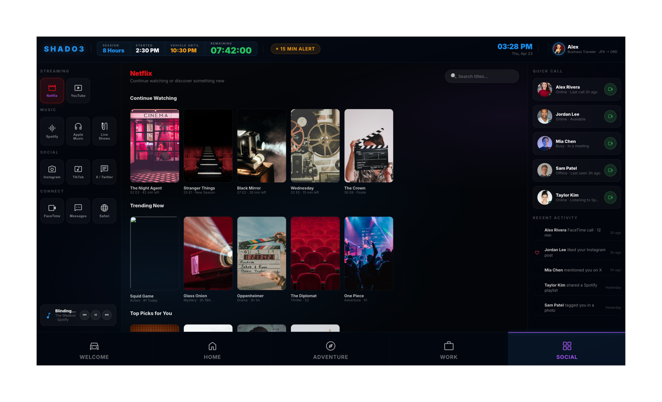 In-vehicle media and entertainment